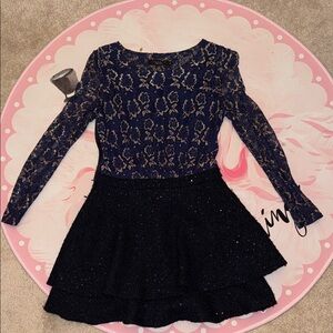 Navy and Black Lace Dress